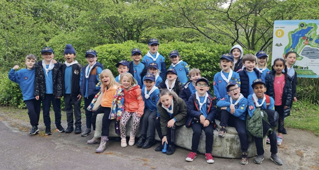 Beaver Scout group picture in a park